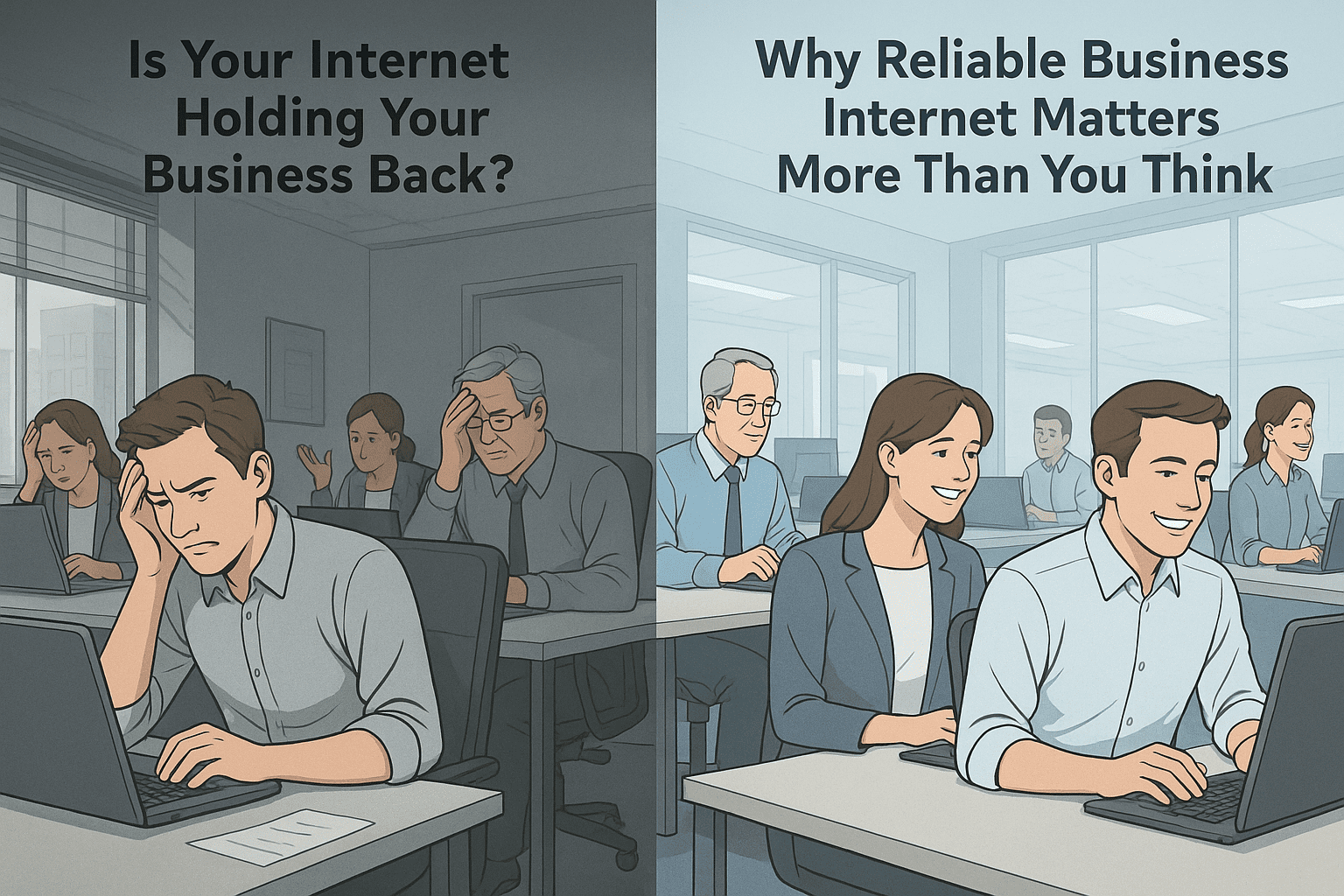 Slow internet isn’t just frustrating—it’s costing your business time, money, and productivity. Reliable business internet keeps your team connected and competitive.